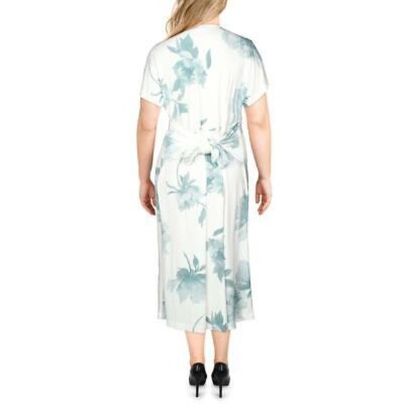 NWT ALFANI FLORAL PRINT TIE FRONT SHIRTDRESS - M - Picture 2 of 7